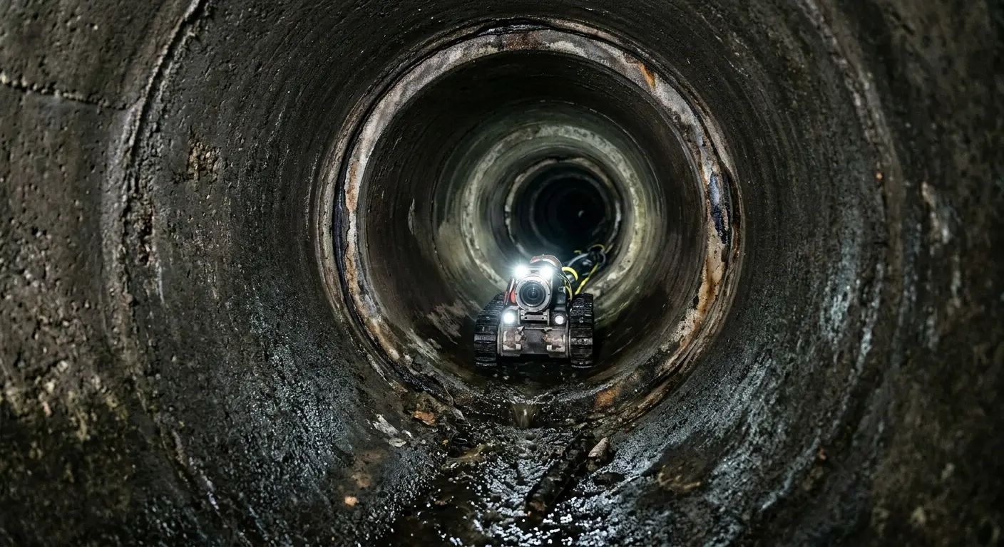 Robotic sewer camera inspecting pipe interior for Sewer Line Repair in Nevada